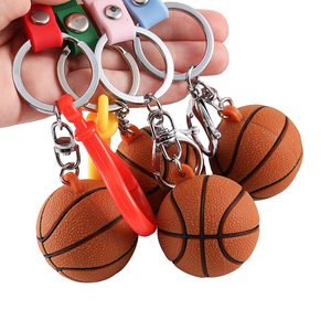 New Fashion Custom Mini Basketball PVC Sports Bag Pendant Car Key Chain Hanging Accessories Unique Plastic Keychains