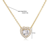 Collar de Mujer con Colgante de Corazón de Amor para Cumpleaños, Cadena de Eslabones de Cobre Chapado en Oro, Estilo Moderno