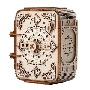 Boîte à trésor 3D en bois avec fonction musicale - Rangement décoratif et éducatif pour bijoux et rouges à lèvres (à partir de 14 ans) - Product Image 1