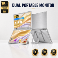 Moniteur portable double écran IPS LumiCreate 15,6 pouces 1080P, écran pliable avec rotation à 180°, Type-C, support VESA