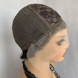 Perruque Lace Frontal 13X1 100% Cheveux Humains Birmans Vierge Courte 4 Pouces Afro Crépue #1B <span class=keywords><strong>Boom</strong></span> Pour Femmes Noires Africaines Vente en Gros - Product Image 3