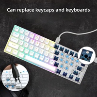 Teclado Mecánico Ergonómico con Retroiluminación RGB Plug and Play, Teclado para Juegos con Cable de 61 Teclas para Windows/PC/Escritorio