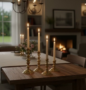Elegante Candelabro de Latón Hecho a Mano, Decoración para el Hogar, Diseño Minimalista Moderno Navideño, Construcción Duradera, para Sala de Estar y Comedor - Product Image 2