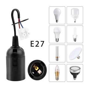 Enchufe <span class=keywords><strong>de</strong></span> <span class=keywords><strong>techo</strong></span> con tornillo E27 con cable, portalámparas blanco y negro, moderno para iluminación del hogar, compatible con bombillas Edison E27 Base. - Product Image 3