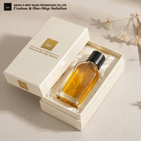 Flacon de parfum en verre plat transparent ABT Wholesale 30ml, flacon de parfum vide avec boîte cadeau de luxe personnalisée