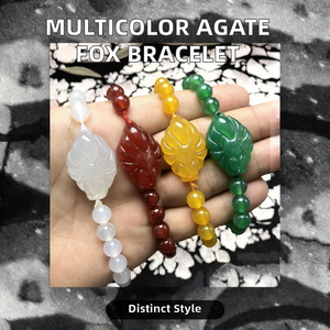 Bracelet en gros, magnifiques perles multicolores de 8 mm, agate rouge et verte, bijoux tendance, cadeaux pour femmes - Product Image 2