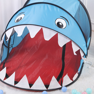 YF-W1323 Tenda da Campeggio Portatile per Bambini a Forma di Squalo in Poliestere, Anti-zanzare, Pieghevole, Tenda da Letto per Bambini, Tenda Pop-up per Giochi - Product Image 1