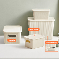 Caja de Almacenamiento de Plástico de Estilo Simple WANUO, Caja de Almacenamiento Universal para el Hogar, Cajas de Almacenamiento Ordenadas en Tres Tamaños