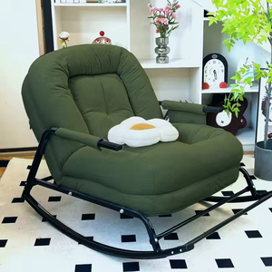 High Quality Modern Velvet Fabric Rocking Chair <b>Single</b> Recliner Comfortable Chaise Lounge Living Room Hotel Lazy-Relax Features - Product Image 4