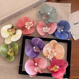Forest Series Butterfly Orchid Hair Clips Elegant <b>Flower</b> Side Clips <b>Sweet</b> Vacation Hair Accessories Fashion Photo Props - Product Image 2