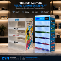 Présentoir en acrylique personnalisé pour sachets de snus Cuba, avec système de poussée, empilable, type armoire