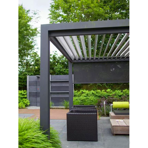 Pergola <span class=keywords><strong>de</strong></span> luxe motorisée, <span class=keywords><strong>toit</strong></span> à lamelles imperméable, aluminium thermolaqué, dimensions personnalisables, balcon, jardin - Product Image 5