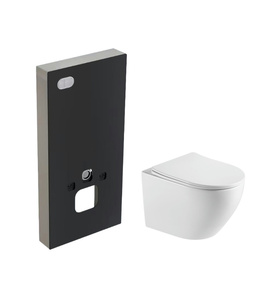 <span class=keywords><strong>Réservoir</strong></span> de toilette mural à double chasse d'eau premium, économiseur d'eau, design en verre trempé - Product Image 2