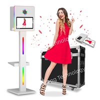 Photomaton vertical électrique avec écran pour impression instantanée, équipement de fête pour photographie à 360 degrés