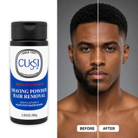 Poudre à raser sous marque privée, efficace pour un rasage sans rasoir, aide à prévenir les boutons de rasoir, soin quotidien de la barbe