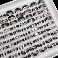 Bagues de Bijoux pour Hommes 2025 en Acier Inoxydable, Vente en Gros Mixte Pas Cher, Style Punk, Respectueux de l'Environnement, avec Gemme, Sachet Opp