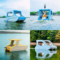 Plateforme flottante gonflable d'extérieur de 0,9 mm d'épaisseur pour la surface de la mer et les piscines, usage commercial/hôtelier, capacité multi-personnes