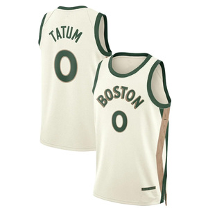 <span class=keywords><strong>Maillot</strong></span> de basket-ball Bost-on en gros, cousu, pour hommes, séchage rapide, style rétro, uniforme de basket-ball USA, 0 Jayson <span class=keywords><strong>Tatum</strong></span>, 7 Jaylen Brown - Product Image 2