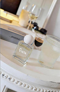 Flacon de parfum de luxe 50 ml en verre transparent, forme carrée avec finition givrée pour bouchon à bille et pulvérisateur à pompe, flacon de parfum rechargeable - Product Image 5