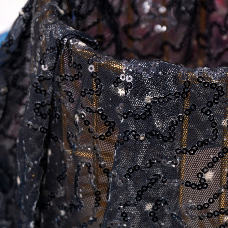 Print Sequin Mesh Fabric