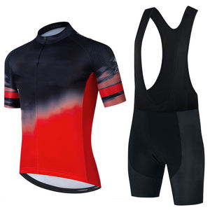 Maillot et pantalon à bretelles à séchage rapide et respirant à manches courtes pour cyclistes adultes - Product Image 4