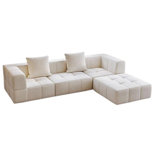 Juego de Sofá Cama Modular Cuadrado Moderno, Muebles de Tela que Ahorran Espacio con Esponja Comprimida al Vacío para Sala de Estar de Hotel y Villa - Product Image 6