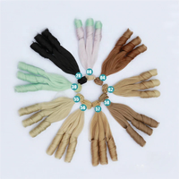 Perruque bouclée multicolore en fibre haute température pour poupées et animaux de compagnie, accessoires de luxe pour animaux