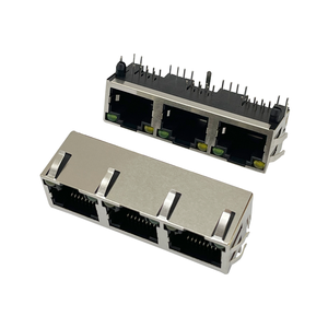 1x3 cổng 5g 10g PoE RJ45 nữ nối mạng ổ cắm PCB Jack RJ45 Modular Jack Poe + 8P8C Ethernet RJ45 Kết nối cắm - Product Image 1