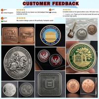 Pièce de monnaie personnalisée pour défi scolaire, Médaille commémorative gravable pour étudiant avec motif étoile, main serrée et symboles d'excellence et de succès d'équipe, Cadeau