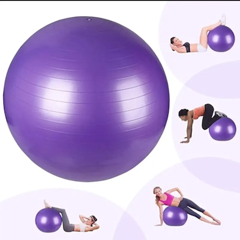 Pelota de Yoga de 65cm con bomba Anti Burst Ejercicio Equilibrio Entrenamiento Yoga púrpura | Bolas de masaje de fitness