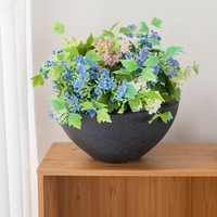 Pot de fleurs en ciment de style nordique en forme de bol, respirant et résistant à la corrosion, pour utilisation sur bureau ou au sol