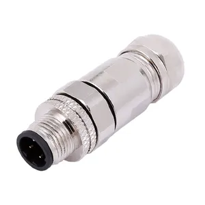 M12 connectors male female A B C D Xcoding cable Solder Assembly type 3 4 5 8 12 pin waterproof connector