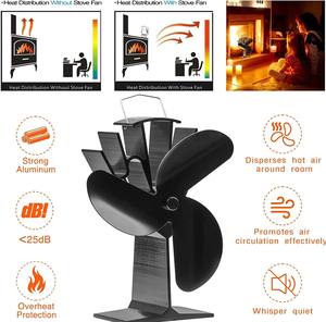 Ventilateur de poêle à <span class=keywords><strong>bois</strong></span> à 3 pales économisant de l'énergie écologique alimenté par la chaleur - Product Image 3