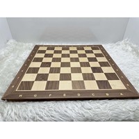Échiquier de luxe en bois de noyer avec notation, dimensions 540x540x15mm, carrés de 58x58mm