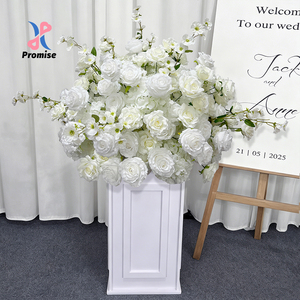 Premium All-White Minimalist Pedestal Floral Decor Reusable Faux <b>Flower</b> for Luxury Banquet Venues Romantic Indoor Wedding - Product Image 1
