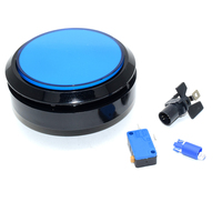 # CKX9057 bleu 100mm plat rond 12V illuminé LED bouton poussoir d'arcade avec micro-interrupteur pour bricolage jeux armoires distributeur automatique