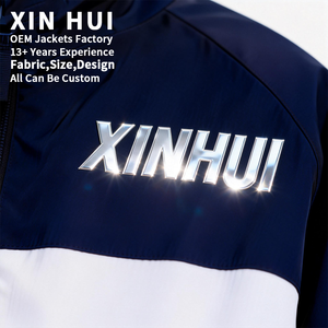 Chaqueta Cortavientos Personalizada con Bloques de Color para Hombre, Estilo Urbano, con Cremallera, Impermeable, Ropa Deportiva, con Logotipo Personalizado - Product Image 3