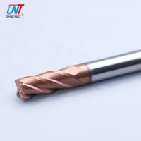 UNT carbure monobloc longue longueur Fresa CNC outils de coupe HRC65 4 cannelures rayon d'angle fraise en bout pour métal dur