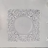 Assiettes de présentation carrées creuses en gros pour dîner et mariage, assiettes rondes modernes en plastique doré