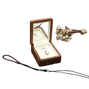 1PCS Free Personalized Custom Engrave Wooden Necklace Storage Box Holder Walnut Jewelry <b>Display</b> Eco-Friendly Father's Day Lover - Product Image 1