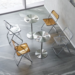Einfacher Couchtisch im Industriestil, Wohnmöbel, Roter Milchtee-Shop Eisenkunst-Beistelltisch, Moderner Ausziehbarer Edelstahltisch - Product Image 3
