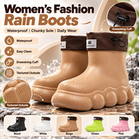 Bottes de pluie à plateforme épaisse en PVC pour femmes, imperméables, antidérapantes, bottes courtes à la cheville pour l'extérieur, le jardin, le quotidien