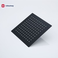 Pommeau de douche haute pression noir mat 10 pouces carré, économiseur d'eau, en acier inoxydable, pour salle de bain