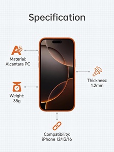 Элитный чехол для <span class=keywords><strong>iPhone</strong></span> 16/15 Pro Max от производителя: магнитный, с гальваническим покрытием, для бизнеса и стильного дизайна (под алькантару) - Product Image 2