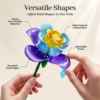 Bloques de Construcción de Ramo de Rosas Violetas Botánicas 11103, Flor Eterna, Regalo para San Valentín, Navidad, Cumpleaños y Festividades