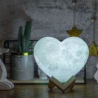 Offre Spéciale Saint Valentin Présent Amour USB Rechargeable Personnalisé Imprimé Lampe 3d lune coeur lampe