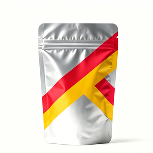 Custom Printed 100% <b>Compostable</b> Kraft Paper Packaging Pouch Biodegradable Zip Lock Flat <b>Bags</b> for Chewing Gum Pizza Milk - Product Image 2