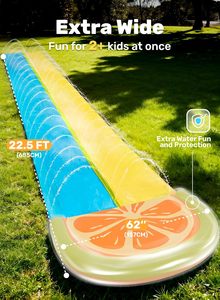Toboggan aquatique sur le thème des fruits avec arroseur et 2 planches de surf pour les enfants – Course en plein air dans le jardin - Product Image 2