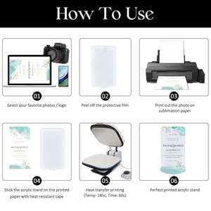 Panneau de table en acrylique vierge de qualité supérieure pour sublimation avec support, affichage personnalisé pour mariage, banquet, événement et décoration de fête - Product Image 6