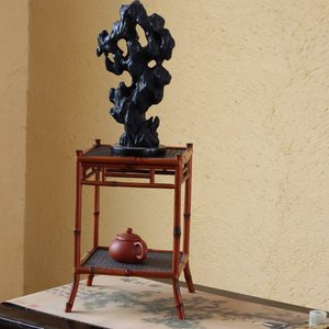 Soporte de bambú hecho a mano para flores, estante de exhibición de té, color bambú púrpura, decoración del hogar, origen Anji - Product Image 2